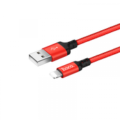 Hoco podatkovni kabel Lightning na USB 2m 3A rdeč pleten