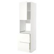 METOD/MAXIMERA Visoka omara za pečico+vr/2lč/2v pr, bela/Vallstena bela, 60x60x220 cm