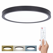 Solight LED stropna svjetiljka s daljinskim upravljacem ESTELA 36W, 2700lm, 30cm, crna [WO8018]
