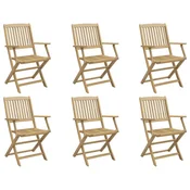 Sklopive vrtne stolice 6 kom 54x61x88 cm od drva bagrema