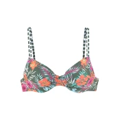 VENICE BEACH Bikini zgornji del Venice Beach temno zelena/oranžna/svetlo roza/bela