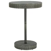 shumee vidaXL Vrtna miza, siva, 75,5 x 106 cm, poli ratan