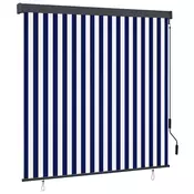 vidaXL Zunanje rolo senčilo 160x250 cm modro in belo