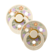 BIBS x Liberty - Okrogla duda Colour, lateks - Strawberries and Cream Ivory Mix 2