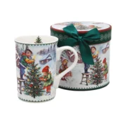 Božična porcelanasta skodelica 320 ml dekorativna darilna škatla božično drevo