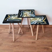 Hanah Home Set klub stocica 3Shp251, 3 komada, Svetloroze