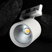 The Light Group SLC LED track spot Fox, bel, 3.000 K, 3-fazni track - Dnevna soba/jedilnica - bela - Aluminij