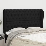 Vidaxl vidaXL Vzglavnik s krilci, črne barve, 163x23x118/128 cm, blago