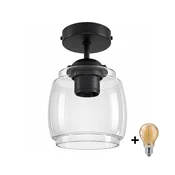 BRILAGI - LED plafonski luster R GLASS 1xE27/60W/230V precnik 26 cm crna/dim siva