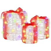 Dekoracija Poklon Kutije 3 pcs šareni 20 x 20 x 21 cm Akril
