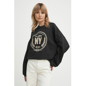 Bombažen pulover Dkny ženski, črna barva, D2A4A027