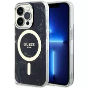 Guess Etui Guess Marble MagSafe za iPhone 14 Pro Max - črno