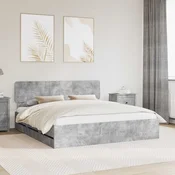 Krevetna konstrukcija s ladicama Betonsko Siva 200 x 200 cm