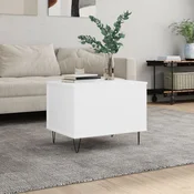 Greatstore Klubska mizica bela 60x44,5x45 cm inženirski les