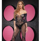 Lapdance Off-The-Shoulder Lace Bodystocking – mrežasti triko