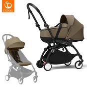 stokke yoyo3 otroški voziček 2v1 newborn shell 0+ toffee (black frame)