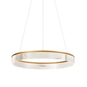 Sodobna viseča svetilka medenina 78cm vklj. LED 3-stopenjsko zatemnjevanje - Anello Chandelier