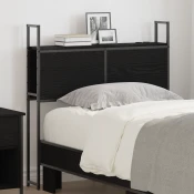 Headboard za shranjevanje z postajo za polnjenje Črni hrast