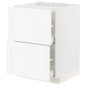 METOD / MAXIMERA Pod.elem.grej.ploca/2front/2fiok, bela Enköping/bela im. drveta, 60x60 cm