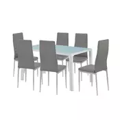 Jedilni set Mabel 6+1 sivo-siv