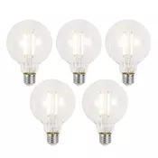 Komplet 5 pametnih E27 zatemnitvenih LED žarnic G95 prozornih 7W 806 lm 2700-6500K Zigbee