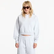 Mikina Sporty & Rich Serif Logo Embroidered Cropped Hoodie Heather Gray XL