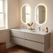 Skye Decor Set kupatilskog ormarica sa umivaonikom i ogledalom, 2 dela, Sivi