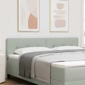 LED glava kreveta s LED trakama Svijetlo siva 180 cm Baršun