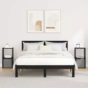 vidaXL Nočna omarica 2 pcs Črna Orehovina 30,5 x 27 x 59,5 cm