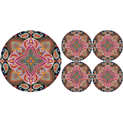 Bertoni Home Unisexs 1+4 Round Table Pads Set Polka
