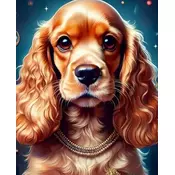 Norimpex - Puzzle Diamantova slika: Kokeršpanjel z zlato ovratnico 30x40cm - 1 - 39 kosov
