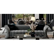 Casa Padrino luxury sofa gray/gold 260 x 100 x H. 79 cm - Living room sofa - Hotel sofa - Living room furniture - Hotel furniture - Luxury furnishings - Luxury living room furniture