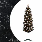 Vidaxl Umetno ozko božično drevesce z božično kroglico 120 cm 150 LED