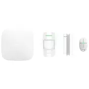 Ajax Systems 38168.56.WH1 Brezžični alarmni sistem StarterKit komplet (Hub + PIR senzor gibanja + Magnetni senzor + Daljinski upravljalnik) bela