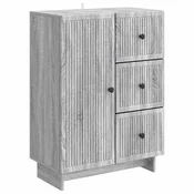 Vidaxl Strani šal Siva Sonoma 66 x 34,5 x 90 cm Inženirski les