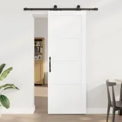 vidaXL Drsna vrata ORKDAL 78 x 211 cm Inženirski les Bela in črna
