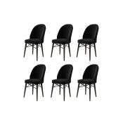 Hanah Home Set stolica Ritim, 44x96x42 cm, 6 komada, Braon-crne