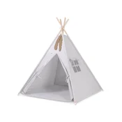 shumee Šotor tipi za otroke + obeski iz perja - siv