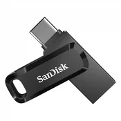 USB C & USB disk SanDisk 128GB Ultra Dual GO, 3.2, 400 MB/s, črn