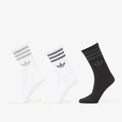 Nogavice adidas 3 Stripes Glitter Crew Socks 3-Pack White/ Silver Met./ Black M