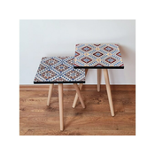 Hanah Home Sklapajuci Stocic 2 Komada 2SHP466 - Navy Plavo