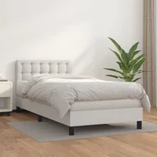 Box spring postelja z vzmetnico bel 90x190 cm umetno usnje