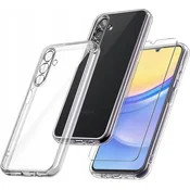 shumee Tanek ovitek za Samsung Galaxy A25 5G, prozoren, brezbarven, zadaj + steklo