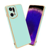 Cadorabo Ohišje, združljivo z Oppo FIND X5 PRO in bleščeča metina zelena - zlata - Zaščitni ovitek iz prožnega silikona TPU in z zaščito kamere, (20860000)