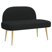 Vidaxl Oblazinjena klop z naslonom Črna 110 x 60 x 76 cm Poliester
