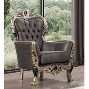 Casa Padrino luxury baroque armchair purple/antique gold/black - Magnificent living room armchair with elegant pattern - Luxury living room furniture in baroque style - Baroque furniture
