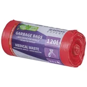 Vrečke za medicinske odpadke, DONAU EXPERT, LDPE, 120 l, 25 kosov, rdeče