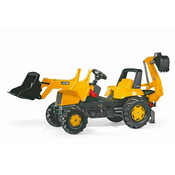 Rollytoys Rolly Junior JCB traktor na pedala s sprednjim in zadnjim nakladalnikom