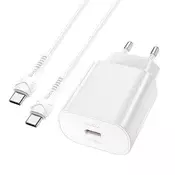 EU VTIČ + 1m kabel USB-C/USB-C HOCO N22