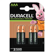 DURACELL Punjiva baterija AAA 750mAh(pak 4 kom)